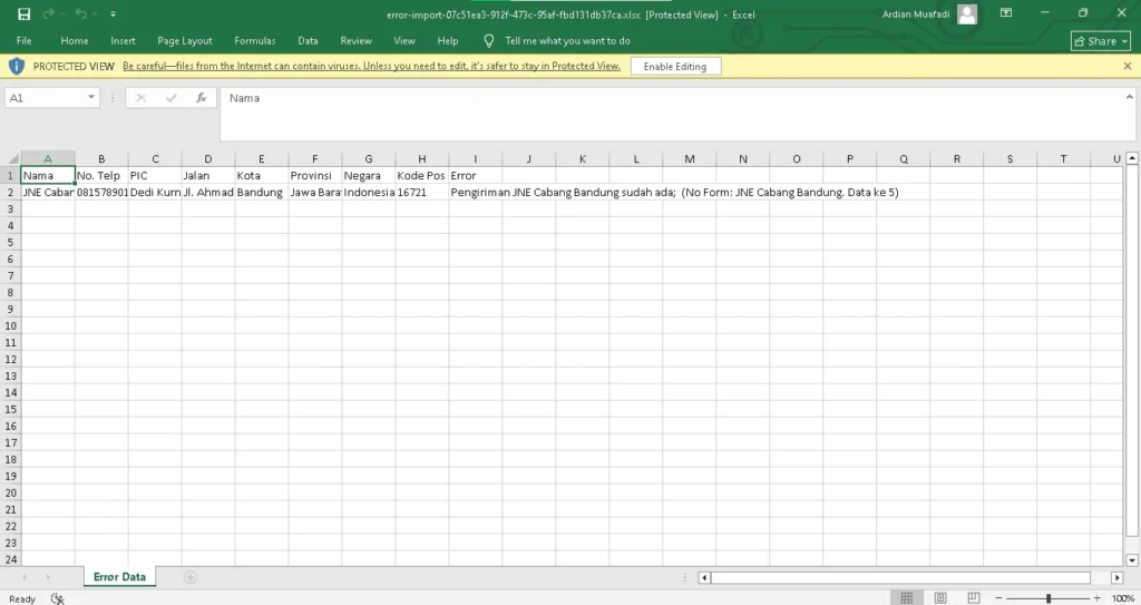 Impor Data Pengiriman Dari File Excel Pada Accurate Online 8