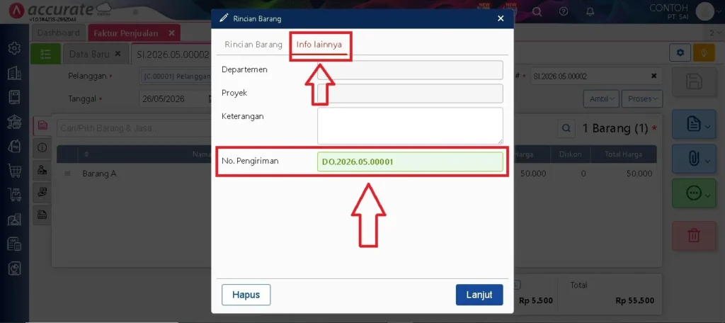 Impor Faktur Penjualan Pengiriman Pesanan Di Accurate Online 10