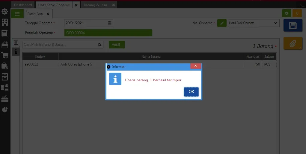 Impor Hasil Stock Opname dari File Excel di Accurate Online