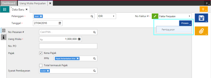 Input Saldo Awal Uang Muka Penjualan di Accurate Online
