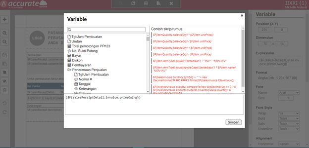 Kolom Terhutang di Penerimaan Penjualan Accurate Online