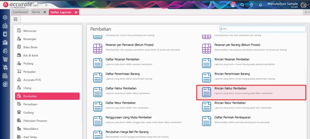 Laporan Pembelian Barang Per Pemasok Di Accurate Online 1