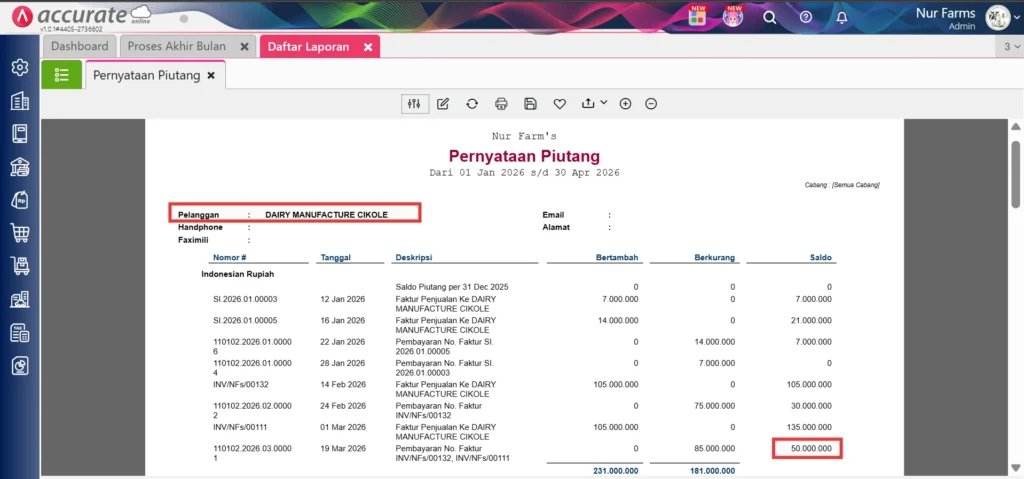 Laporan Rincian Piutang Kepada Pelanggan Di Accurate Online 4