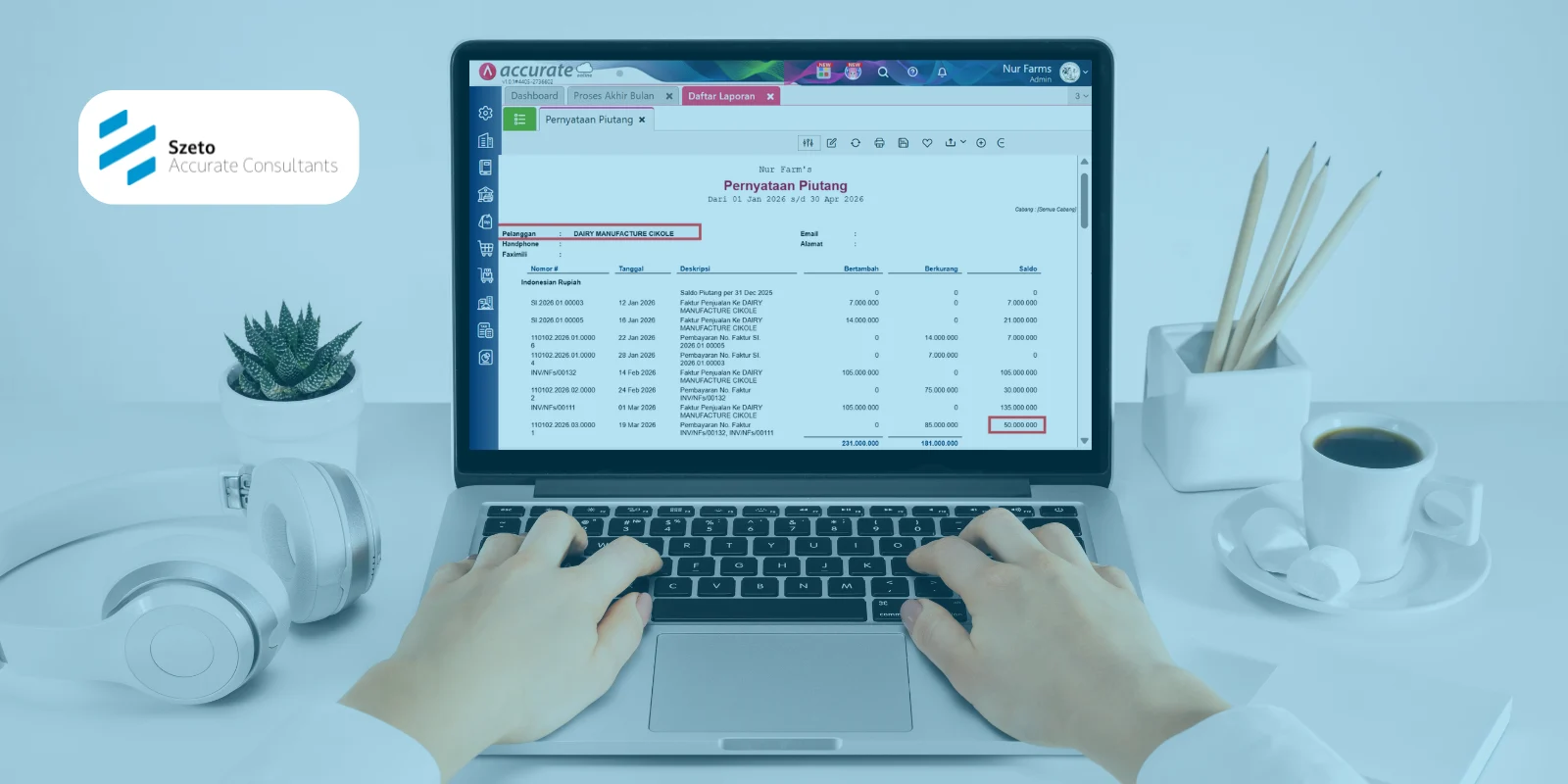 Laporan Rincian Piutang Kepada Pelanggan di Accurate Online