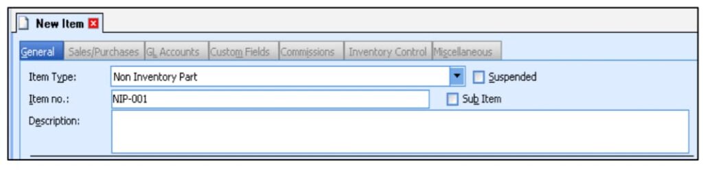 Membuat Item Baru Tipe Non Inventory Part di Accurate