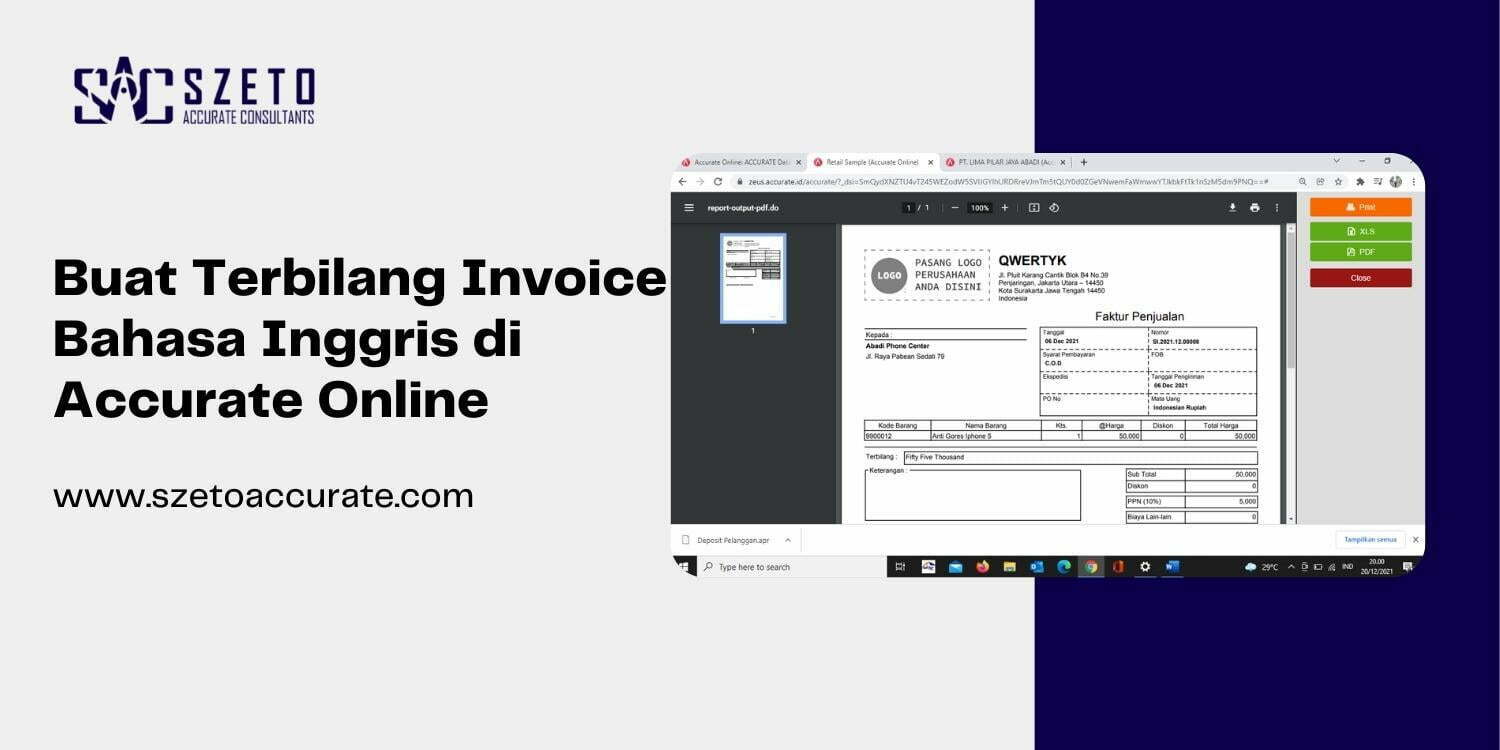 Membuat Terbilang Invoice Dalam Bahasa Inggris di Accurate Online