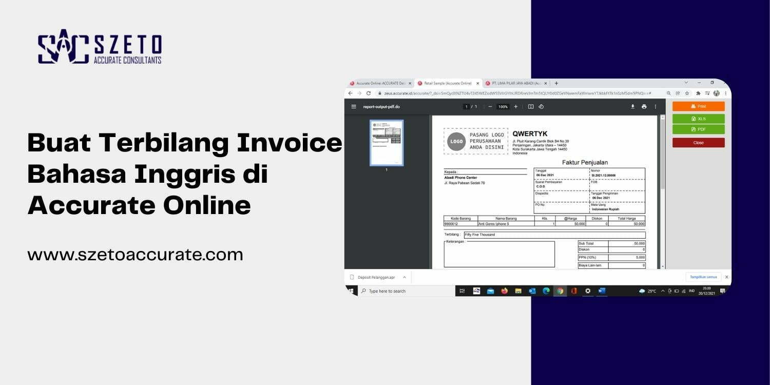 Membuat Terbilang Invoice Dalam Bahasa Inggris di Accurate Online 1