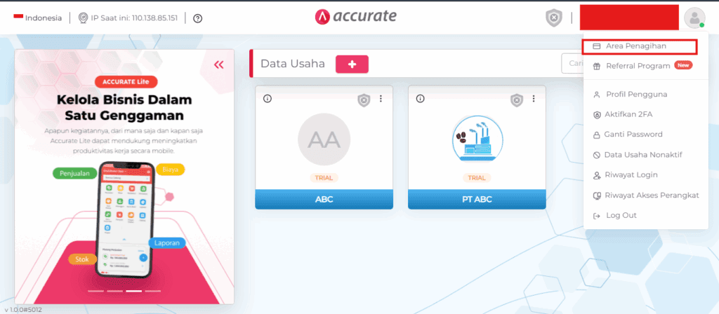 Menambah Saldo untuk Perpanjang Database Accurate Online