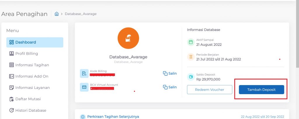 Menambah Saldo untuk Perpanjang Database Accurate Online