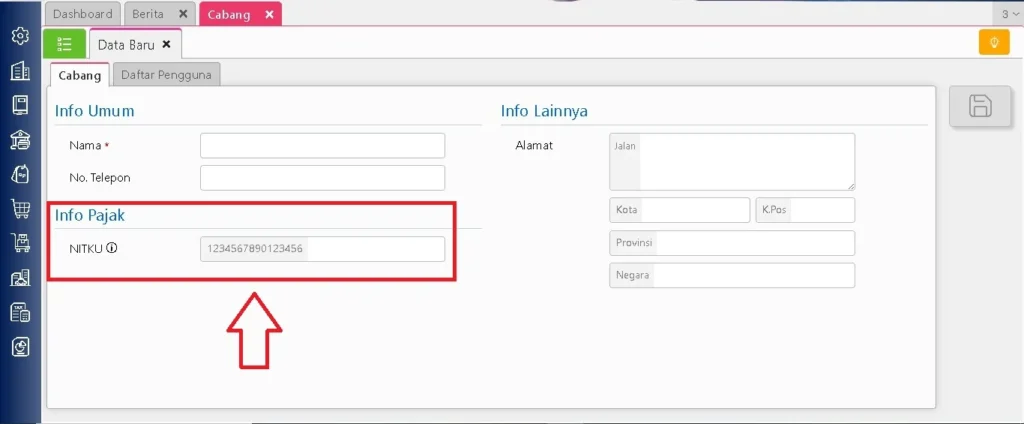 Menambahkan Nitku Cabang Perusahaan Di Accurate Online 5