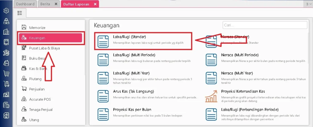 Menampilkan Catatan Akun Di Laporan Keuangan Accurate 2