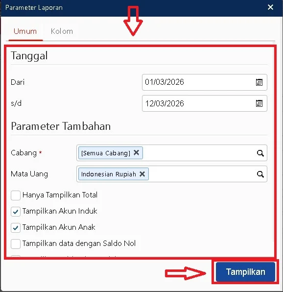 Menampilkan Catatan Akun Di Laporan Keuangan Accurate 3