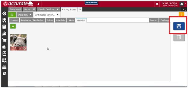 Menampilkan Gambar Barang & Jasa di Desain Cetakan Accurate