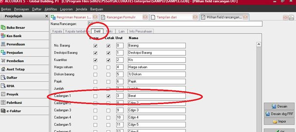 Menampilkan Informasi Berat pada Detail Barang Accurate