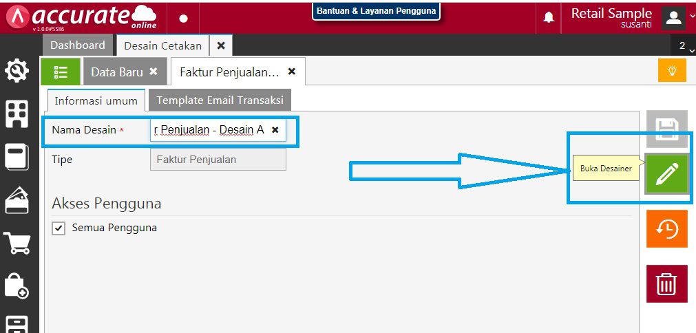 Menampilkan Nama User di Cetakan Transaksi Accurate Online