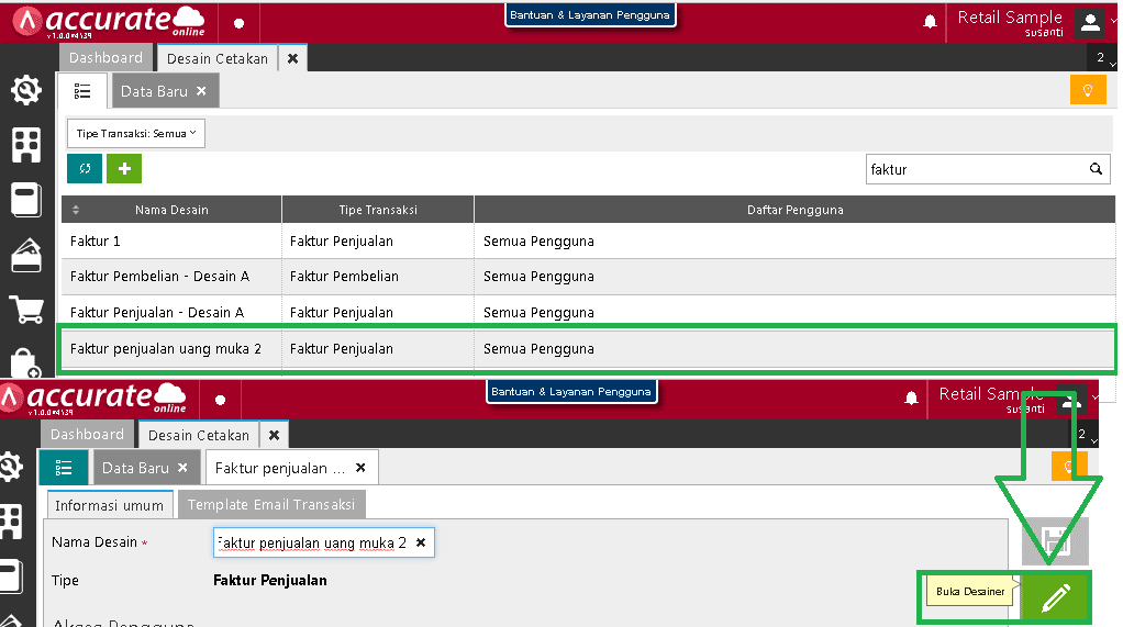 Menampilkan Nomor Urut di Desain Cetakan Accurate Online