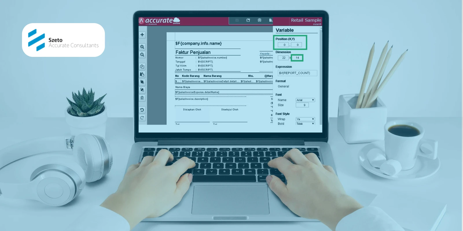 Menampilkan Nomor Urut di Desain Cetakan Accurate Online