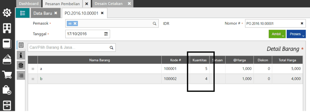 Menampilkan Total Qty di Purchase Order Accurate Online
