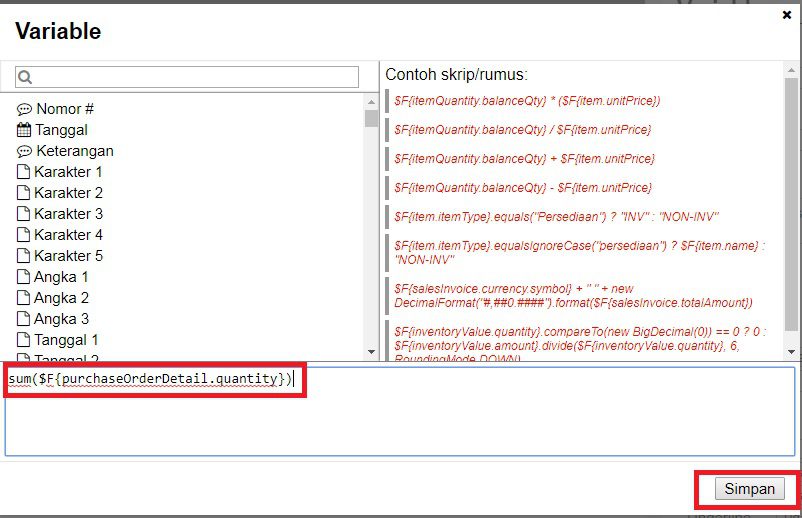 Menampilkan Total Qty di Purchase Order Accurate Online