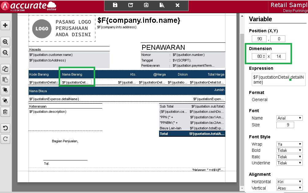 Menampilkan UPC Barcode Barang di Cetakan Accurate Online