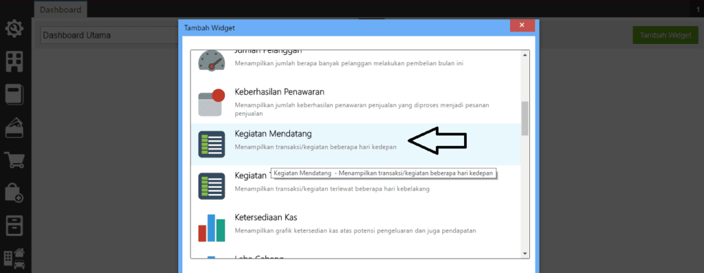 Menampilkan Widget Pengingat Piutang di Accurate Online