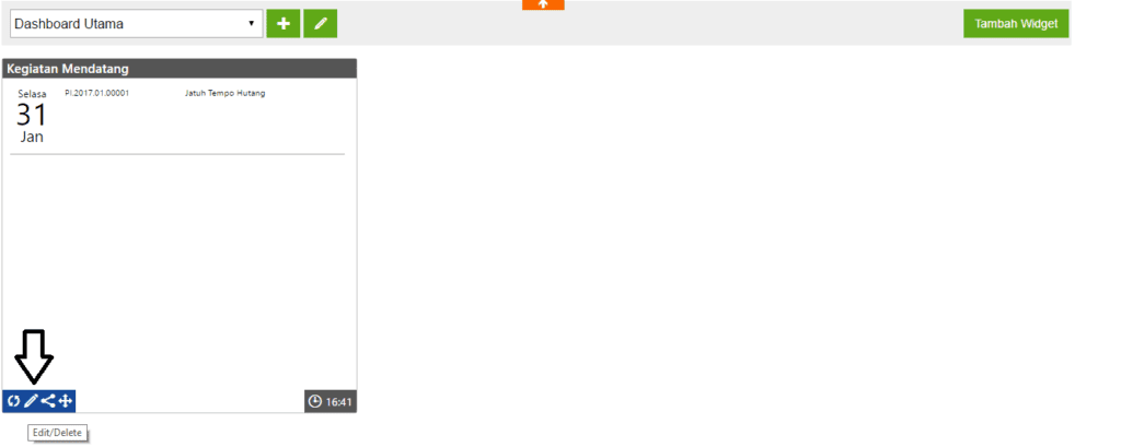 Menampilkan Widget Pengingat Piutang di Accurate Online