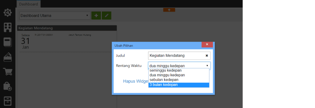 Menampilkan Widget Pengingat Piutang di Accurate Online