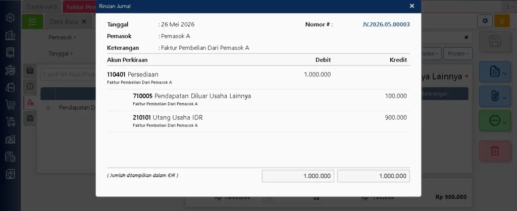 Mencatat Biaya Yang Mengurangi Nilai Faktur Accurate Online 6