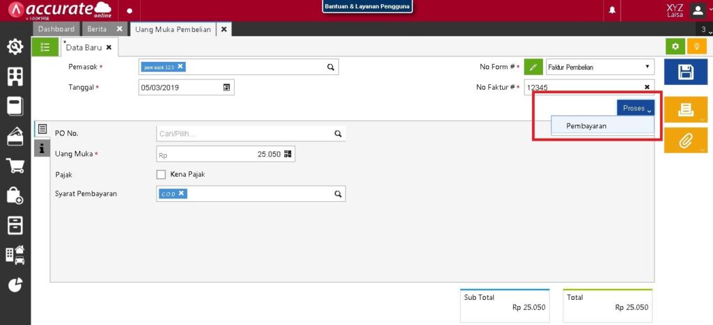 Mencatat Kelebihan Pembayaran Pembelian di Accurate Online
