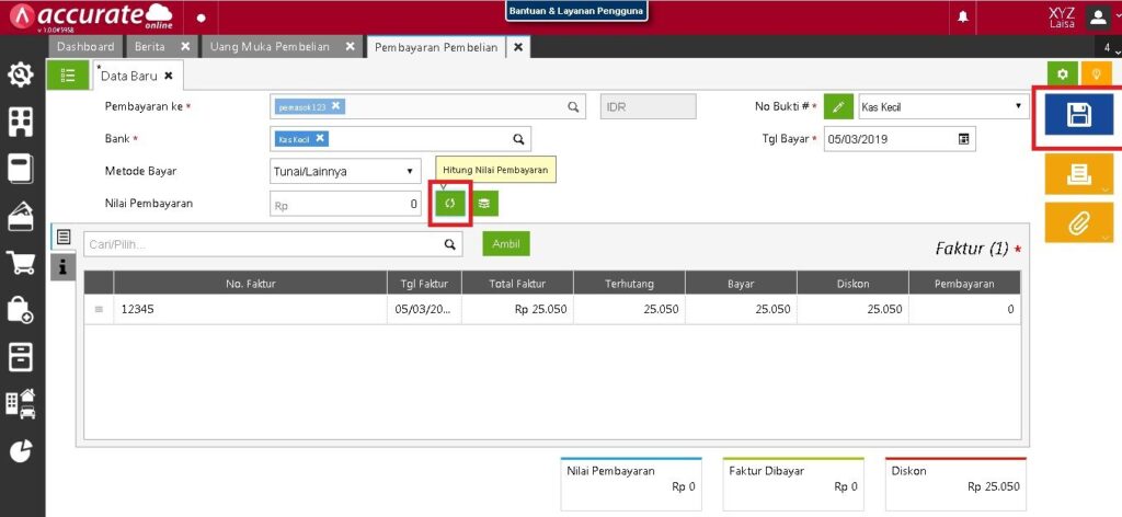 Mencatat Kelebihan Pembayaran Pembelian di Accurate Online