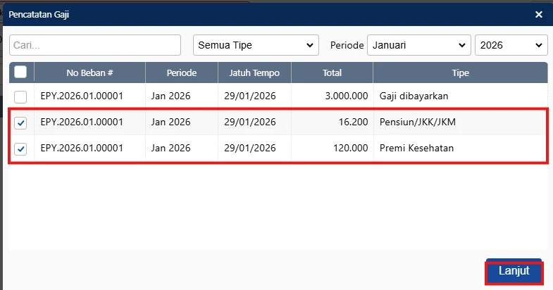 Mencatat Pembayaran Bpjs Di Awal Bulan Pada Accurate Online 10
