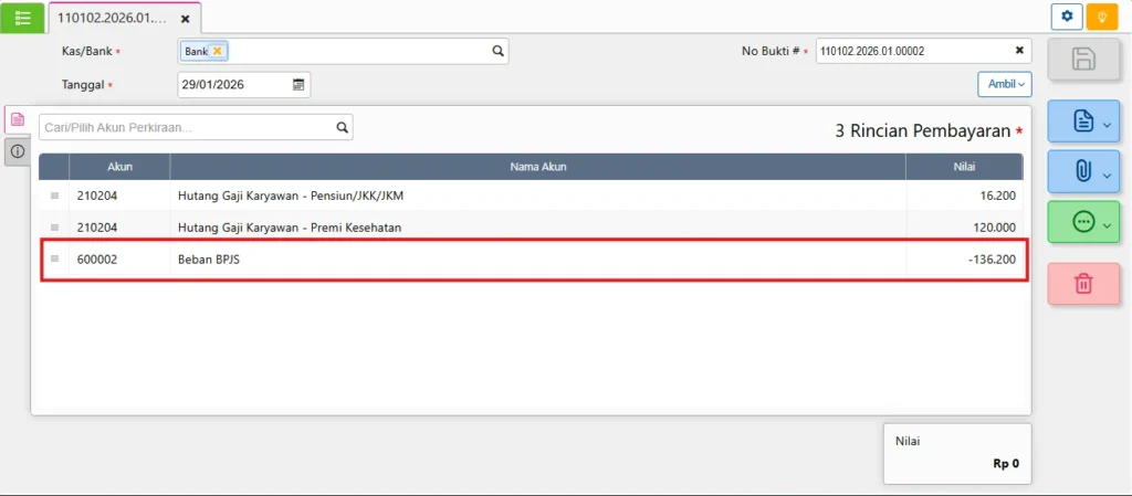 Mencatat Pembayaran Bpjs Di Awal Bulan Pada Accurate Online 11