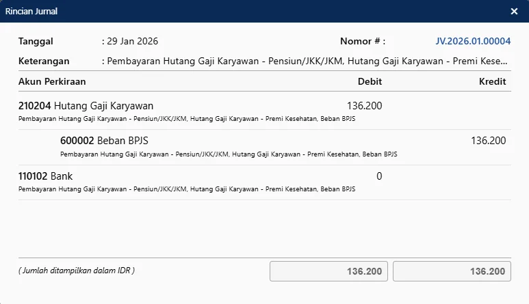 Mencatat Pembayaran Bpjs Di Awal Bulan Pada Accurate Online 12