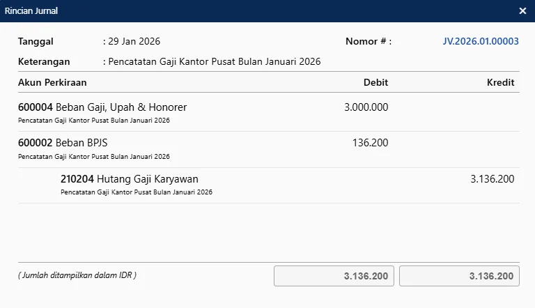 Mencatat Pembayaran Bpjs Di Awal Bulan Pada Accurate Online 8