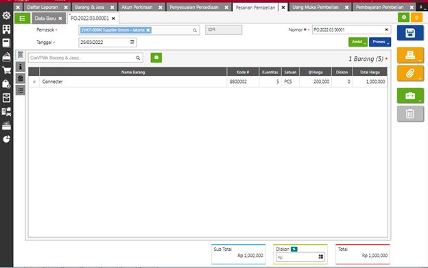 Mencatat Uang Muka Pembelian Barang di Accurate Online