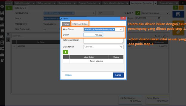 Mencatat Uang Muka Pembelian Barang di Accurate Online