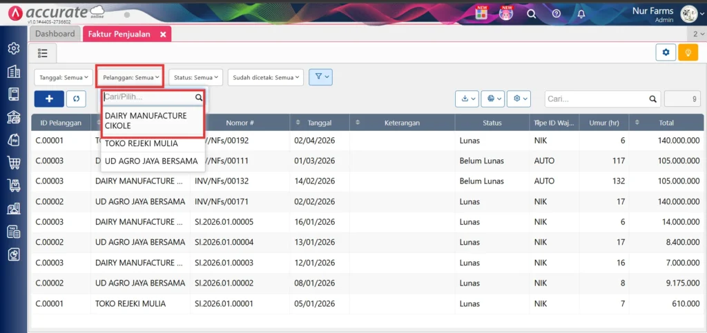 Mencetak Faktur Penjualan Secara Masal Di Accurate Online 2