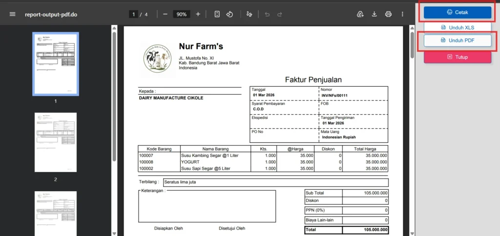 Mencetak Faktur Penjualan Secara Masal Di Accurate Online 6