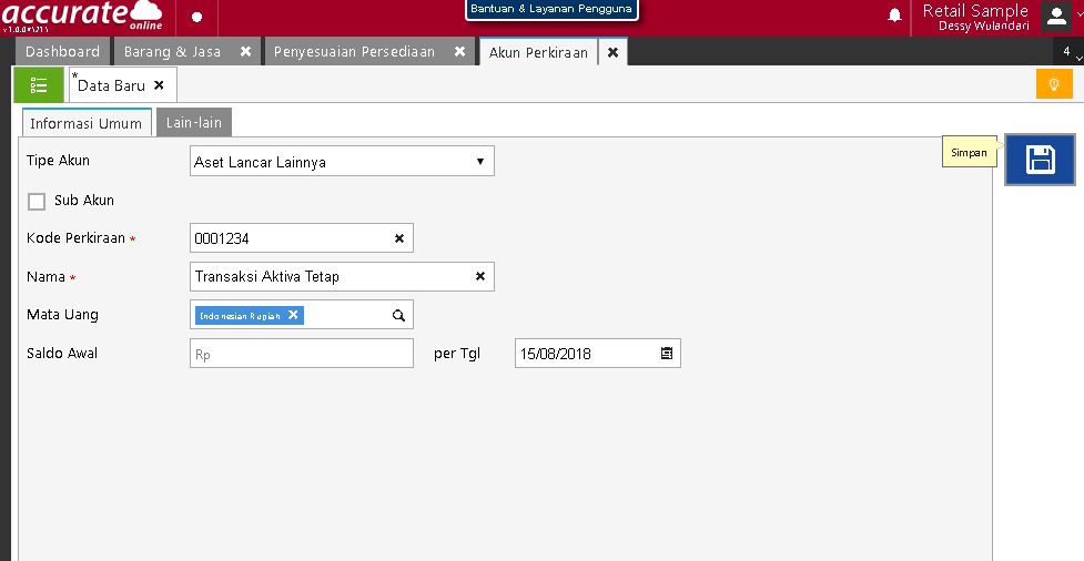 Mengakui Persediaan sebagai Aset Tetap di Accurate Online
