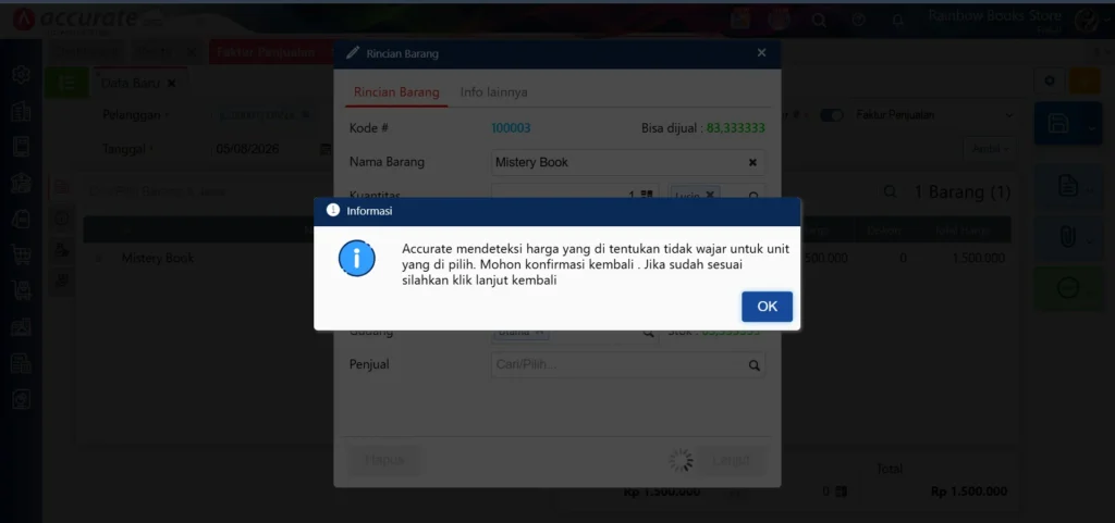 Mengatasi Notifikasi Accurate Mendeteksi Harga Tidak Wajar 1