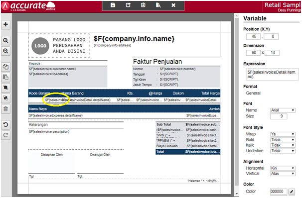 Mengatur Spasi di Detail Barang dan Jasa Accurate Online