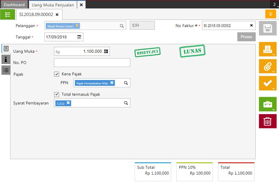Mengembalikan Uang Muka Penjualan Pembelian di Accurate
