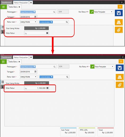 Mengembalikan Uang Muka Penjualan Pembelian di Accurate