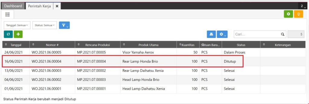 Menutup Perintah Kerja Belum Selesai di Accurate Online