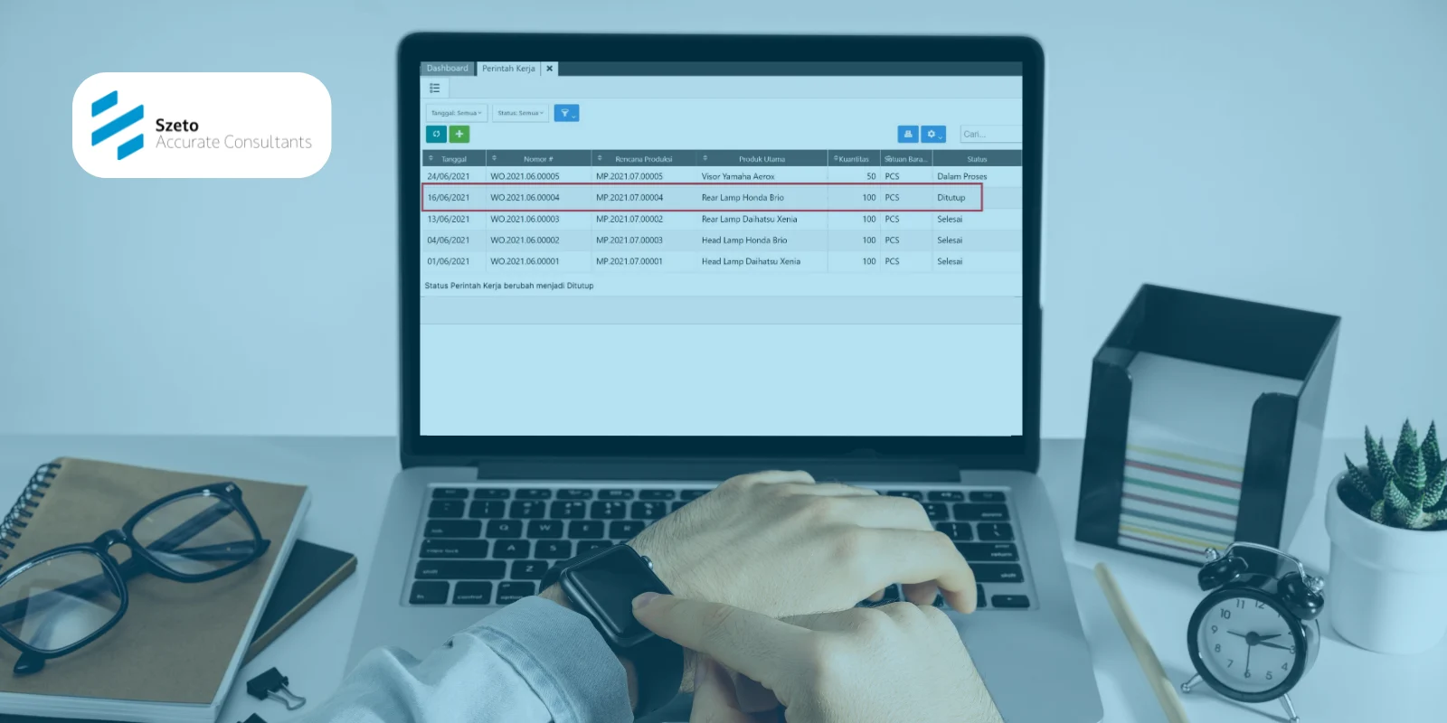 Menutup Perintah Kerja Belum Selesai di Accurate Online