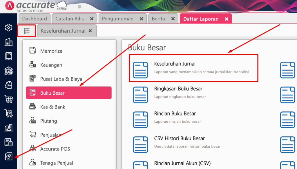 Merubah Tampilan Laporan Keseluruhan Jurnal Accurate Online