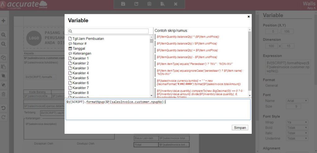 NPWP Pelanggan di Cetakan Faktur Penjualan Accurate Online