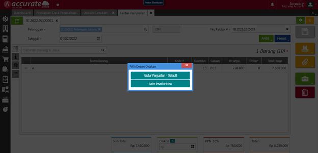 Nama Pengguna Cetak Faktur Penjualan di Accurate Online