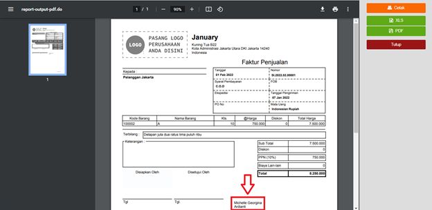 Nama Pengguna Cetak Faktur Penjualan di Accurate Online