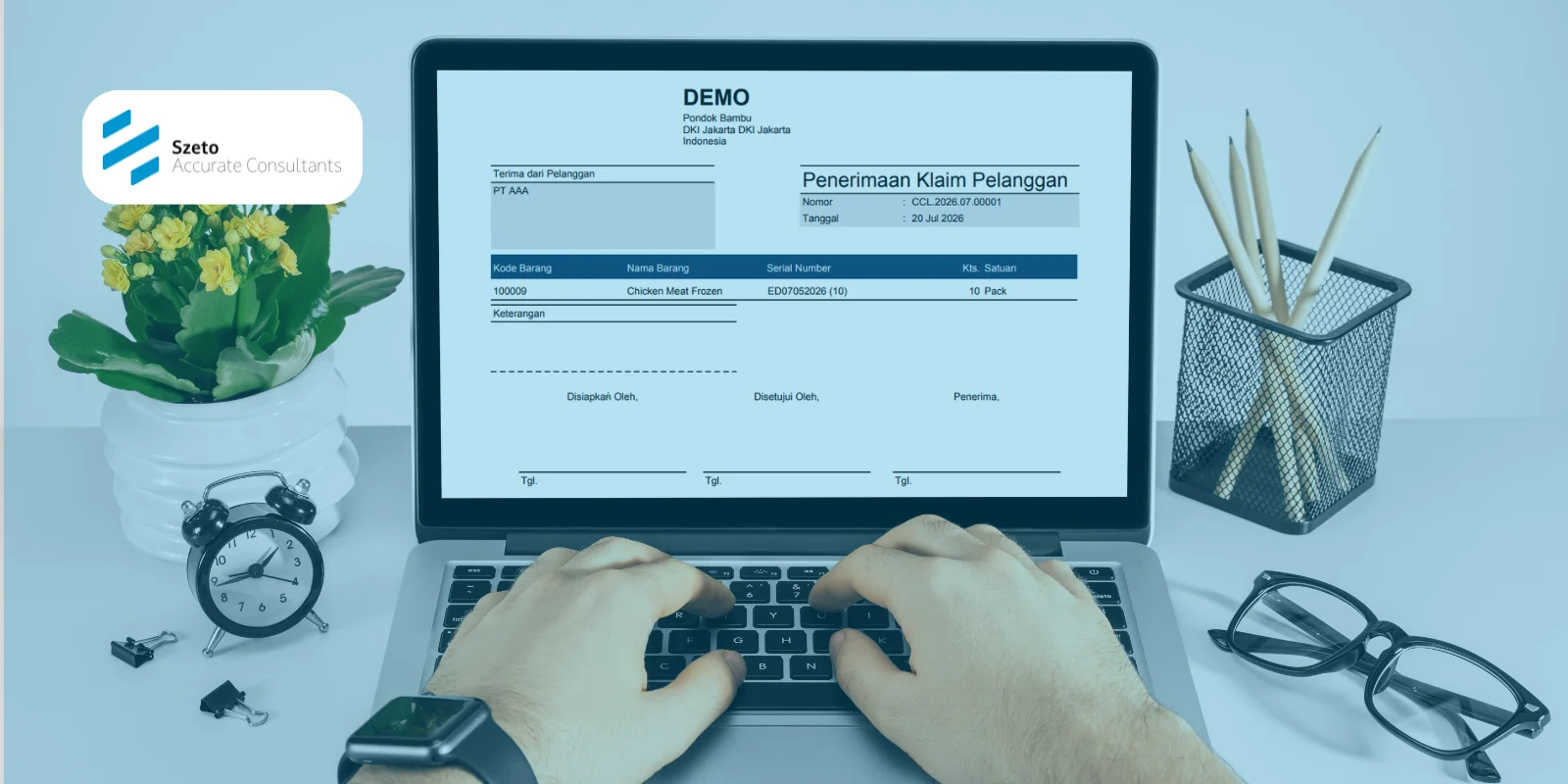 Nomor Seri di Cetakan Klaim Pelanggan Accurate Online